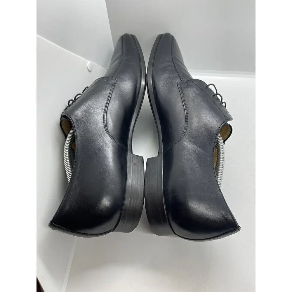 Santoni Men's Size 13D Black Classic Oxford Made in Italy Loafers Shoes 11927